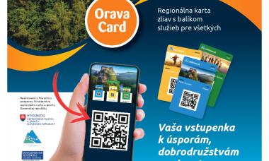 OravaCard je zľavová karta s QR kódom, ktorá umožňuje čerpať zľavy v regióne Oravy